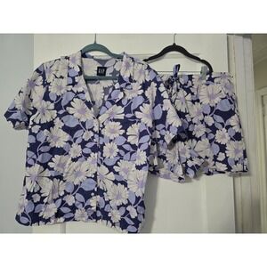 Gap Women's Lightweight Breathable Relaxed Fit 2-Piece Woven Pajama Set Size L